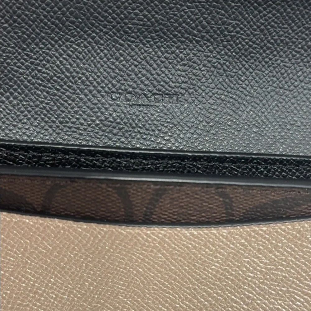 Coach Black and Gold Textured Envelope Wallet AUTHENTIC